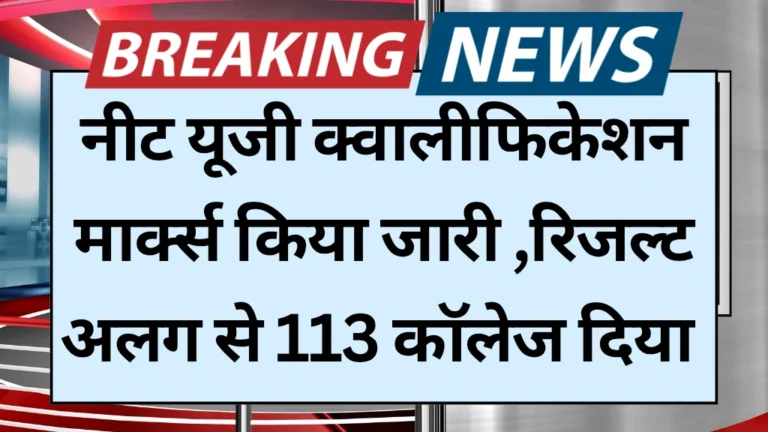 NEET UG 2025 Qualifying Marks out